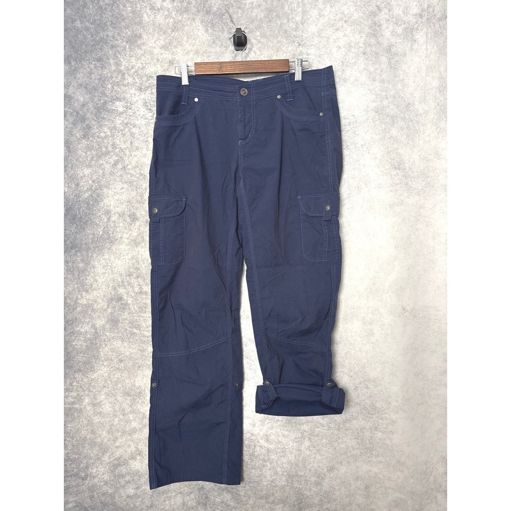 KUHL Women's Splash Roll-Up Cargo Outdoor Hiking Pants in Navy Blue Size 12